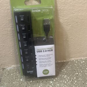 Knox Gear‎ Universal 7 Port USB 2.0 Hub with Individual Power Switches New
